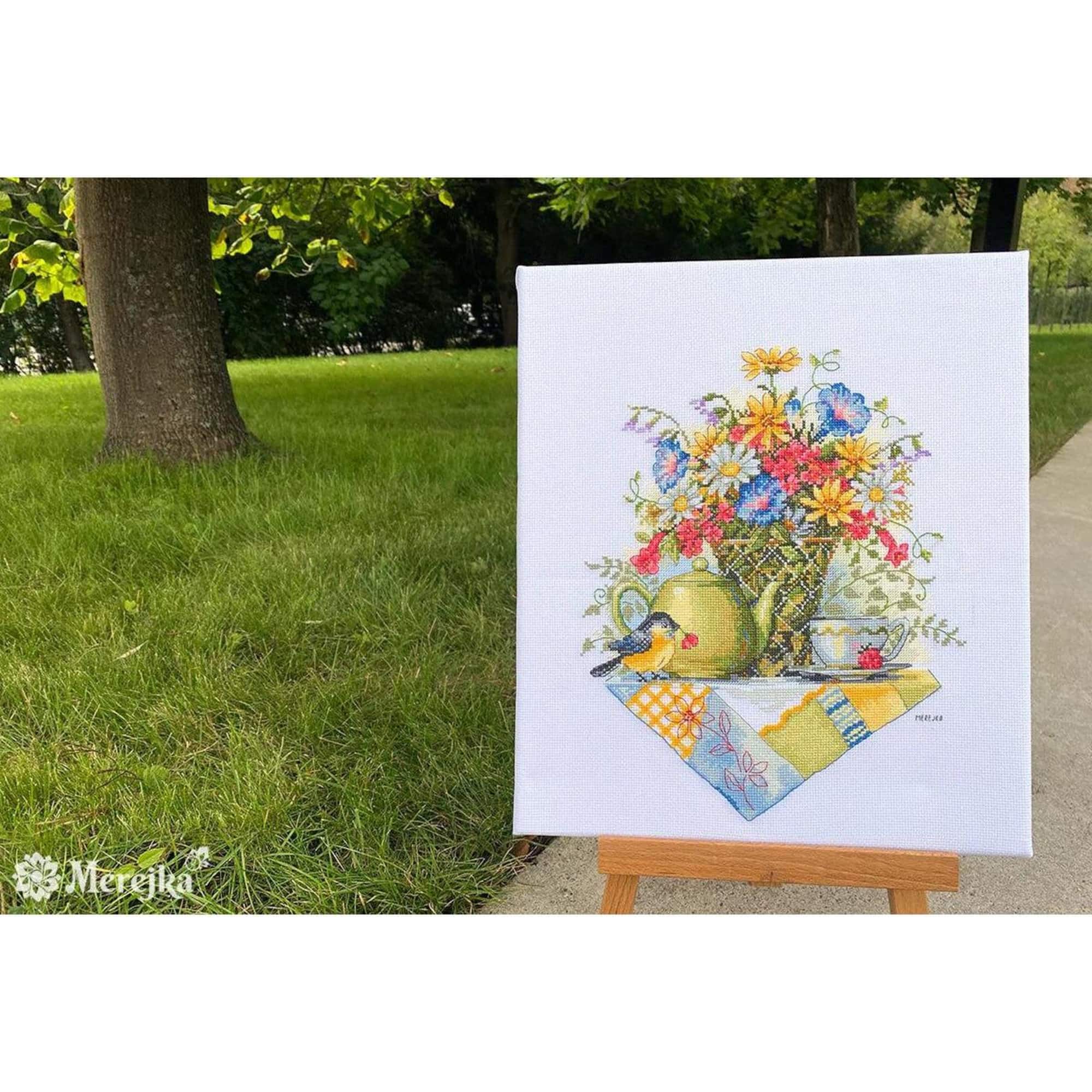 Merejka Wildflower Tea Counted Cross Stitch Kit